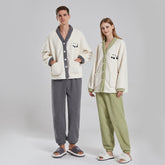 Couple’s Winter Pyjama Set – Coral Fleece Panda Loungewear Suit - NOIRPYJAMA